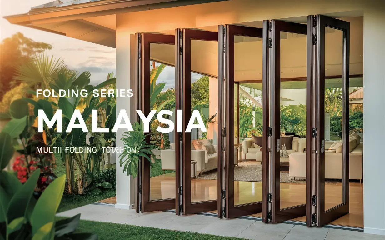 A stylish Folding Series Multi Folding Door in Malaysia, seamlessly connecting indoor and outdoor spaces with a sleek, modern design, maximizing natural light and ventilation.